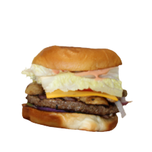 Crossroads burger - hamburger- mushroom and onion burger